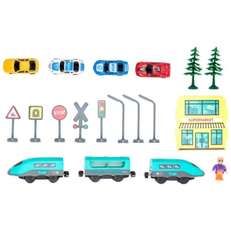 Railway for children "My City", 92 items, on batteries, with sound-2