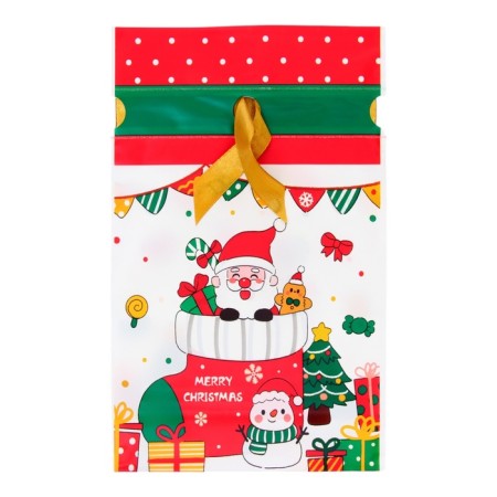 Polyethylene gift package with ties "New Year's toe", 15x23cm-2
