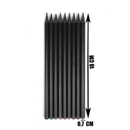 Pencil Blackographic hardness of the HB, the body is black, sharpened, with an Acrylic Straza, mix-2