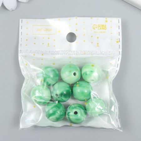 Plastic beads "Divorces. Green" set 20 grams d = 1.6 cm-2