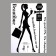 Sticker Plastic Interior Black "Girl with purchases" sparkles 50x70 cm
