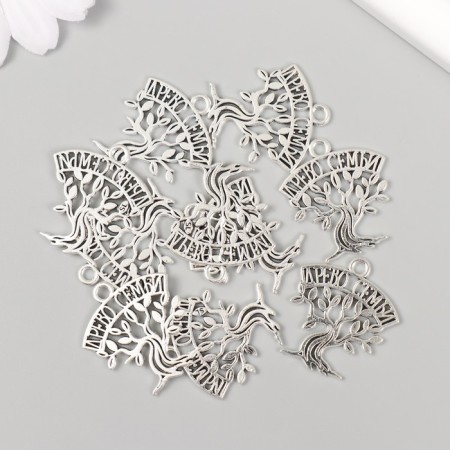 Decor metal for creativity "Family Tree" 2.4x2.5 cm-2