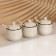 A set of ceramic cans for spices on a hedgehog metal stand, 200 ml, 3 pcs, white color