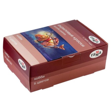 Acrylic paint, set of 6 colors x 20 ml, gamut "Hobbies", frost -resistant, glossy, 3012196-2