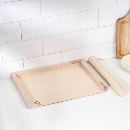 Dumpling board with sides+ Rand sling, board 38x30, slop 36x3.5 cm-1