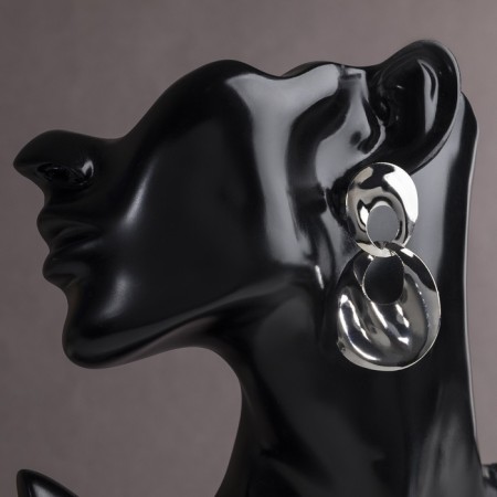 Earrings Metal "Atmosphere" drop in a drop, color silver-3