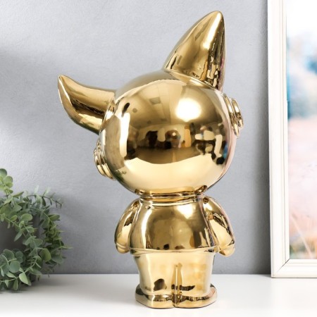 Souvenir Ceramics "Cosmonaut - Fox" Gold 20x30x49 cm-2