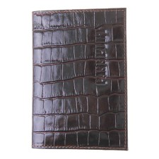 Cover for a passport with a pocket, brown color