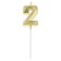 Candle in the cake on the skewer "Almaz", the number "2", gold, 4.5 cm