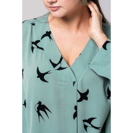 Women's tunic, size 62, green color-5