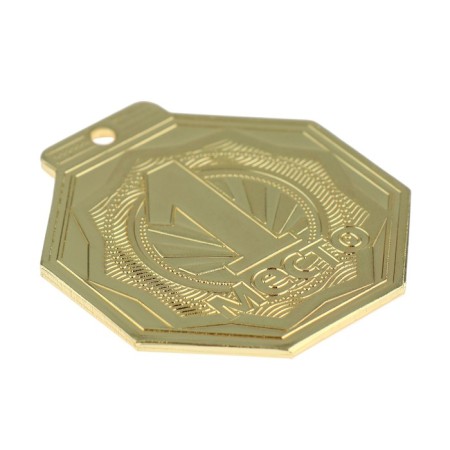 Prize medal "1 place", d = 5 cm., Golden color-3