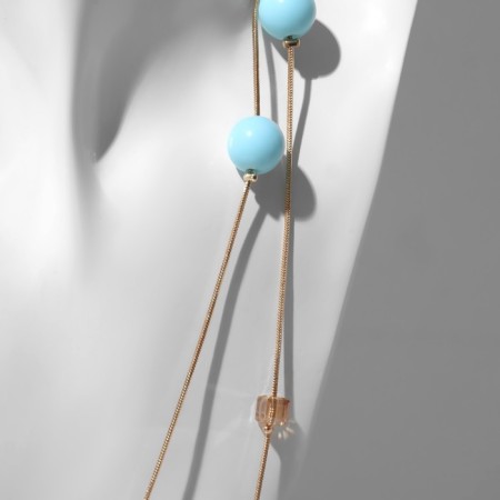 Beads 2 of the tier "Coquet", mint color in gold, 70 cm-1