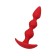 Trio anal plug, silicone, red color, 16 cm, d = 3.3 cm