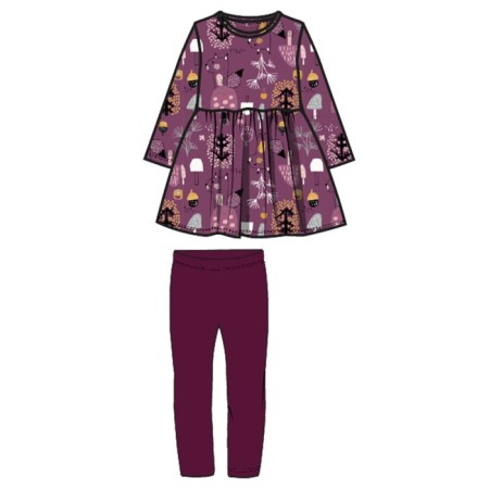 Kit for girls: dress, leggings, height 80 cm-7