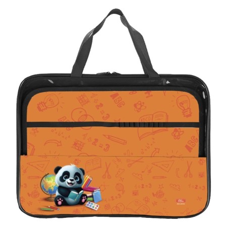 Folder D/Labor A4 with handles textile PVC 335*260*60, PTR-111 calligrata "Panda"-1