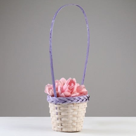 Wicker basket, d18x15/50, purple, bamboo-1
