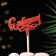Topper wooden "with an anniversary!" red 13x6 cm