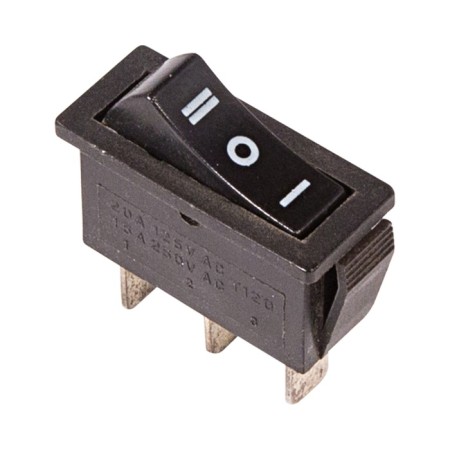 Klavikh switch 250V 15A (3C) On-off-on black with neutral (RWB-411, SC-791) Rexant 108067