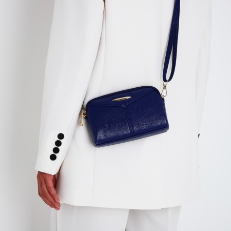 Bag Cross-Bodi with a zipper, blue color-8