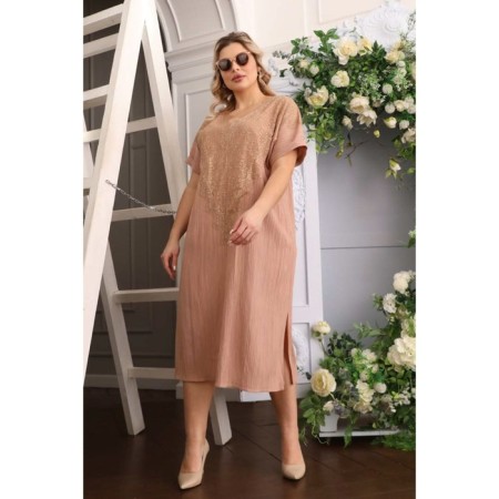 Female dress, size 62, beige color-4