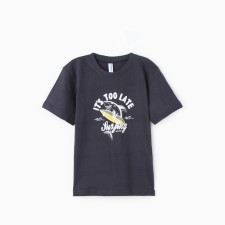 Футболка для мальчика, цвет темно-серый, рост 122 см