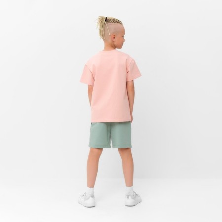 Kids (T -shirt, shorts) minku beige color/ olive, height 152 cm-2