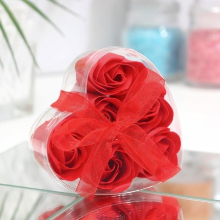 Soap roses, red, set 6 pcs.