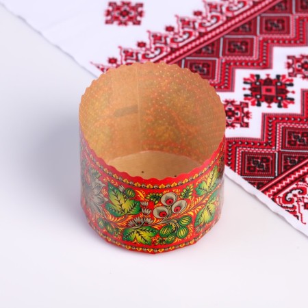 Paper form for the cake "Khokhloma" 110 x 85 mm, mix-2