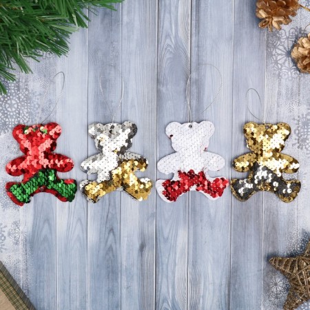 Soft suspension "Bear - Festive overflow" 8.5*9.5 cm, mix-2
