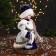 Snow Maiden "In a fur vest with brooches" a long dress, moves, 30 cm, silver-blue