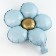 Foil ball 18 "Flower", matte, blue color