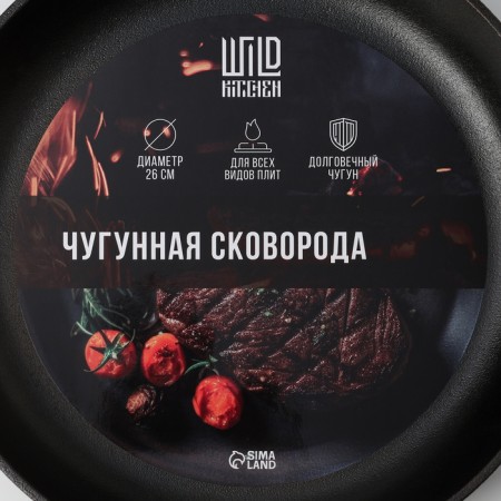 Cast iron pan Wild Kitchen, 1.9 L, D = 26 cm, removable handle-4