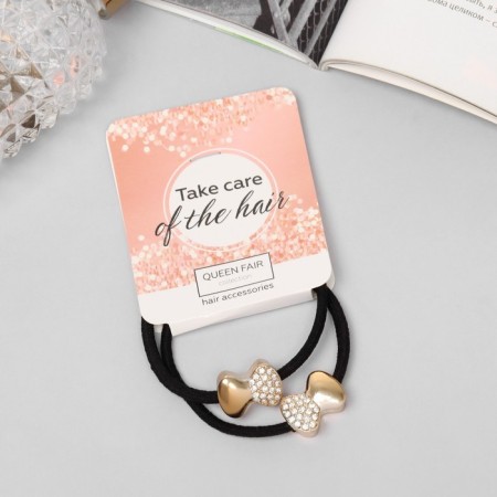Hair elastic band "Liora" (set 2 pcs) bow-1