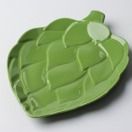 Ceramic plate "Artichoki", green, 20 x 17 cm, green color-1