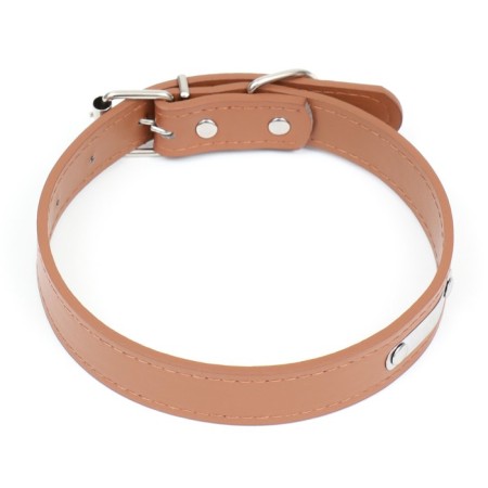 A collar of artificial leather with a wool for engraving 52 x 2.5 cm, Osh 35-45 cm, brown-1