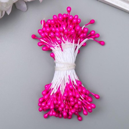 Stamens for artificial flowers "droplets of pink" (set 130 pcs) length 6 cm