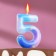 Candle in the cake on the spawning of "Starfall", the number 5, 5.5 cm