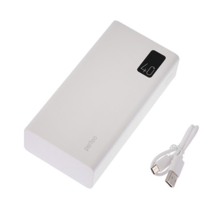External battery Perfeo Mountains PF_D0160, 40000 mAh, 4 USB, 3A, fast charging, white-8
