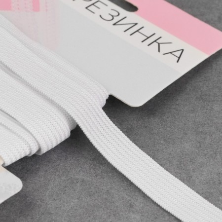 Knitted elastic, 10 mm, 2.2 m, white color-1