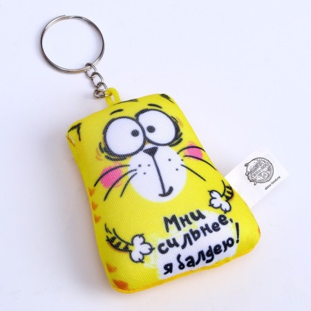 Antistress keychain “Mni is stronger, I am bastard!”, Cat, 7x7 cm-3