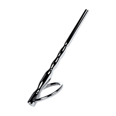 Toyfa Metal urethral plag, with a ring on the base, silver, 10.5 cm-1