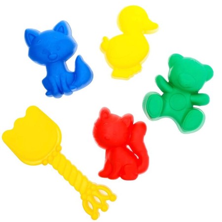 Set for playing in sand No. 103: 4 molds, scoop with crown, mix-8