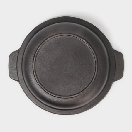 Cast iron fried "Birger", 1.5 l, d = 24 cm, glass cover, black color-4