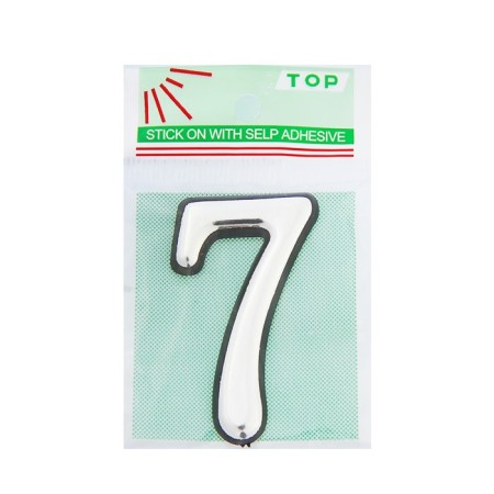Door number "7", plastic, chromium color-3