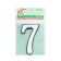 Door number "7", plastic, chromium color