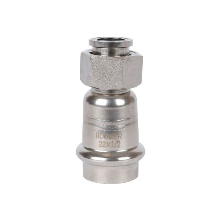 Adapter Rommer RSS-0026-002212, VPR-BR, D = 22 mm x 1/2 ", press, crochet, stainless steel. Steel.-2