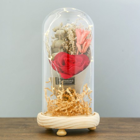 Nightlight "Rosa flask in the bouquet" LED 3AA MIX 19x9.5x9.5 cm Risalux-1