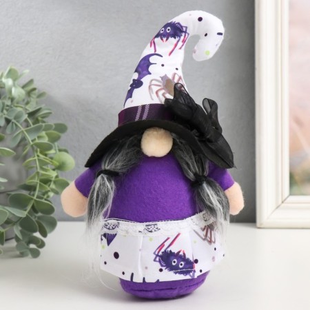 Interior doll "Granny in an outfit with spider and bats" 13x7x21 cm