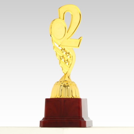 Cup "2nd place", award figure, gold, plastic stand, 16.8 × 6.2 × 6.4 cm.-3