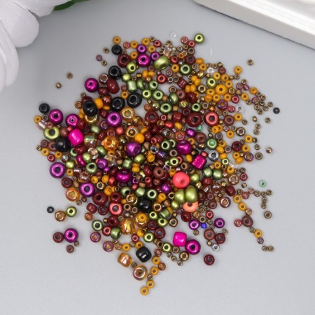 Glass beads 6/0-15/0 "Assorted Koffie" d = 1.5-4 mm, nr 10g